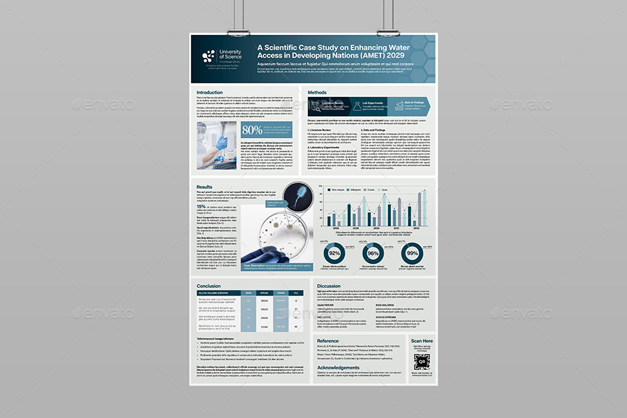 Scientific Case Study Poster Template, Print Templates GraphicRiver