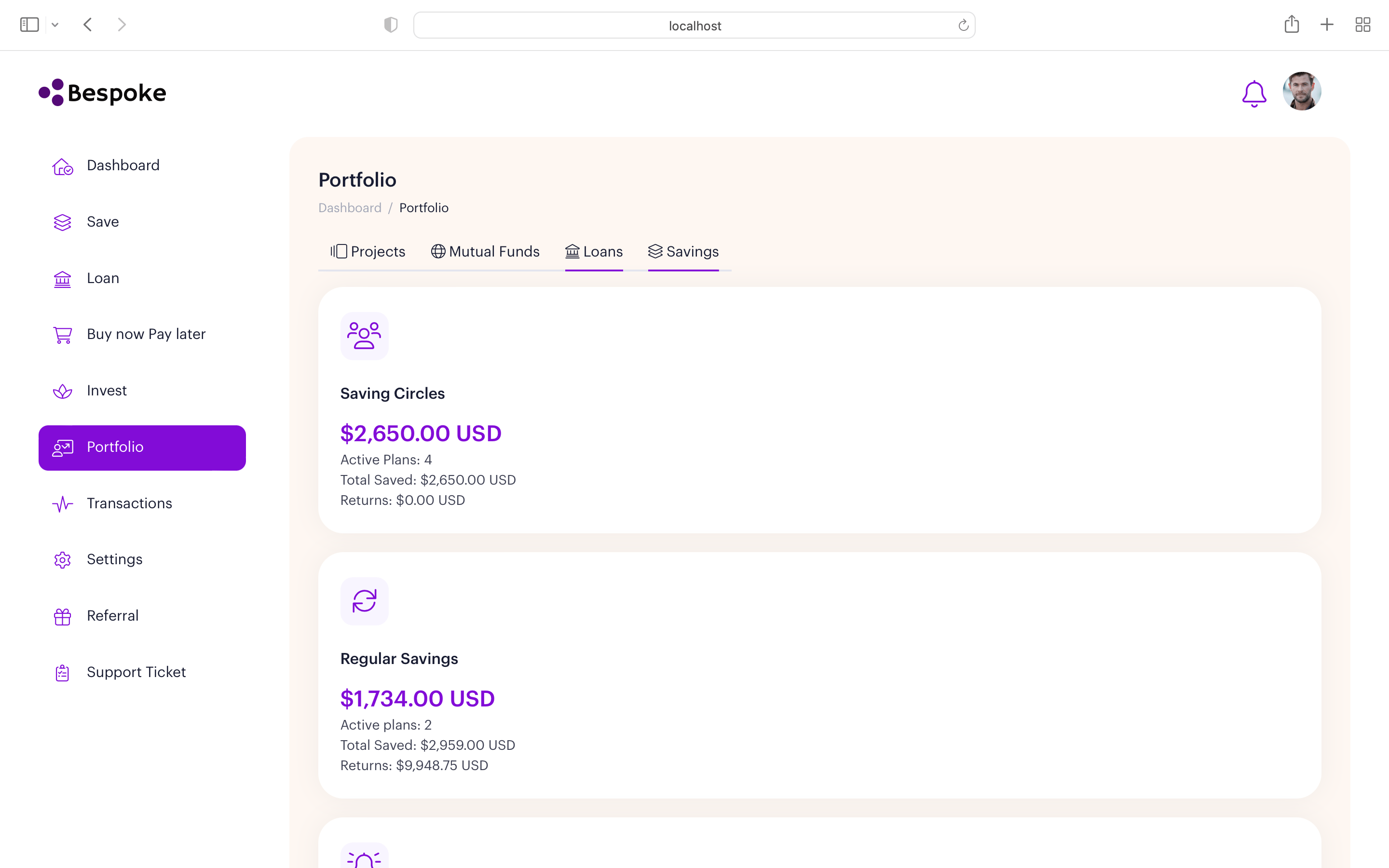 Bespoke Financial solution platform