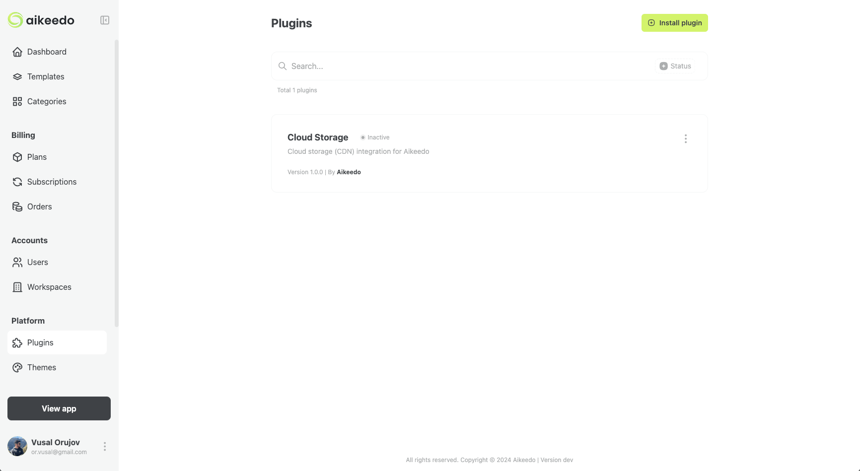 Aikeedo Cloud Storage Plugin AWS S3, Digital Ocean Spaces, Wasabi