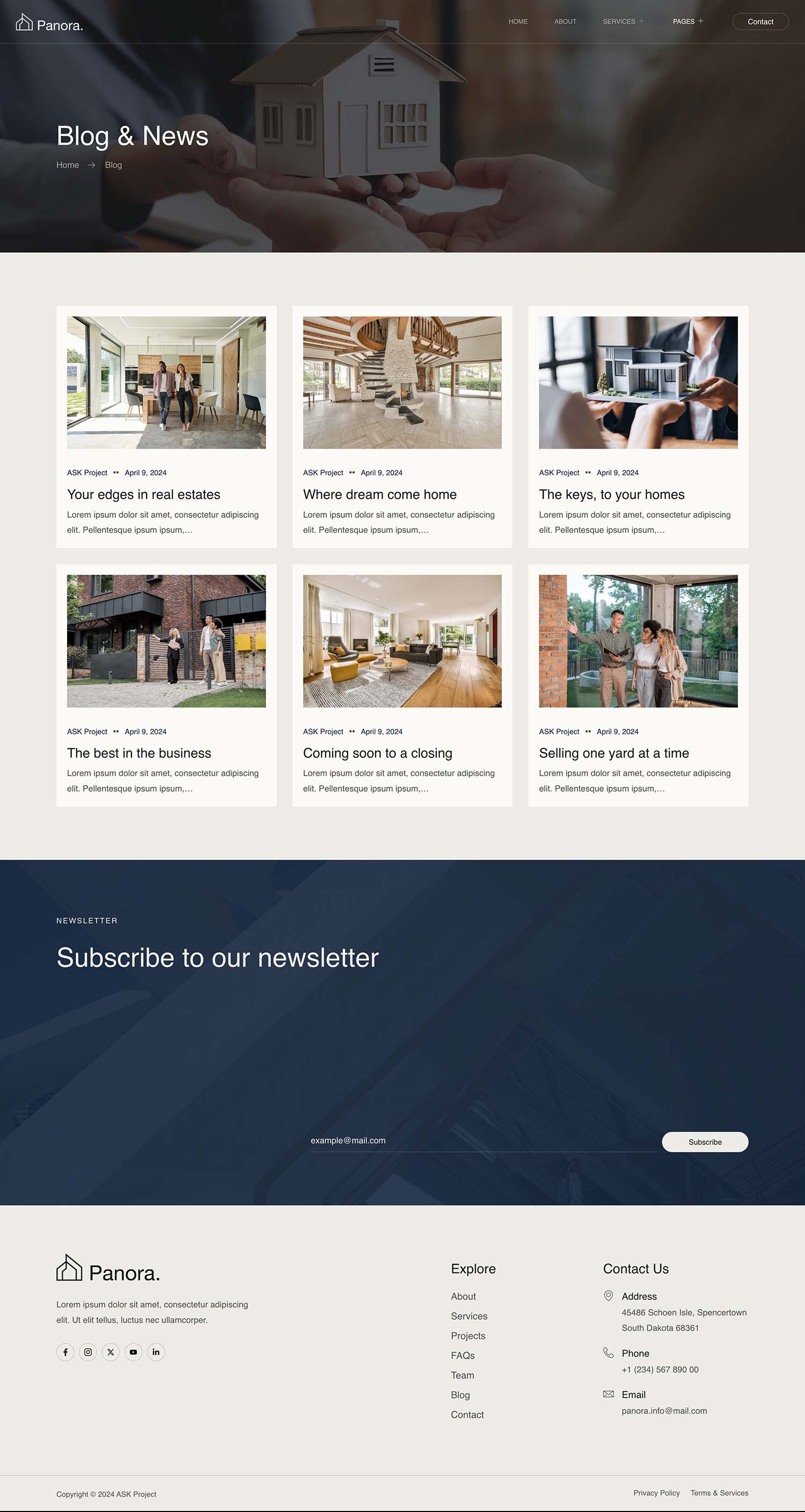 Panora Real Estate & Property Elementor Template Kit by askproject