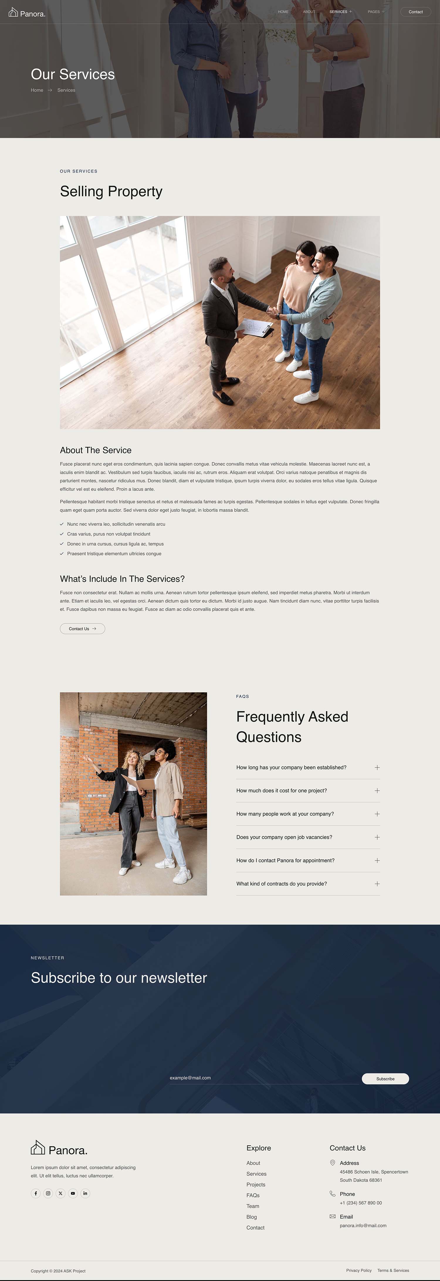 Panora Real Estate & Property Elementor Template Kit by askproject