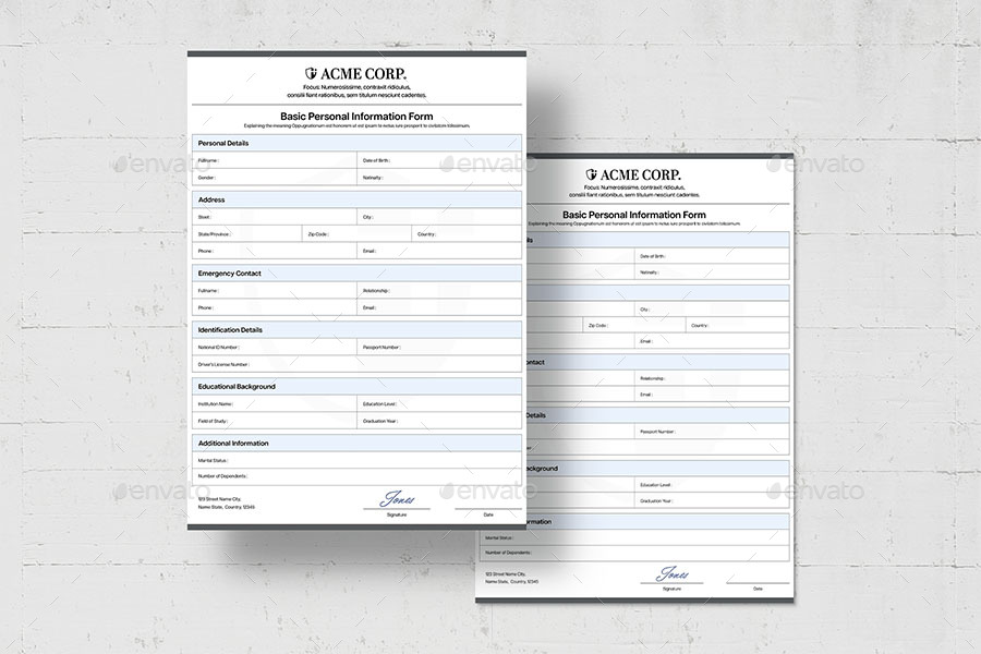 Simple Form Template, Print Templates | GraphicRiver