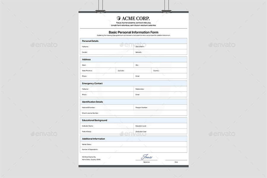 Simple Form Template, Print Templates | GraphicRiver