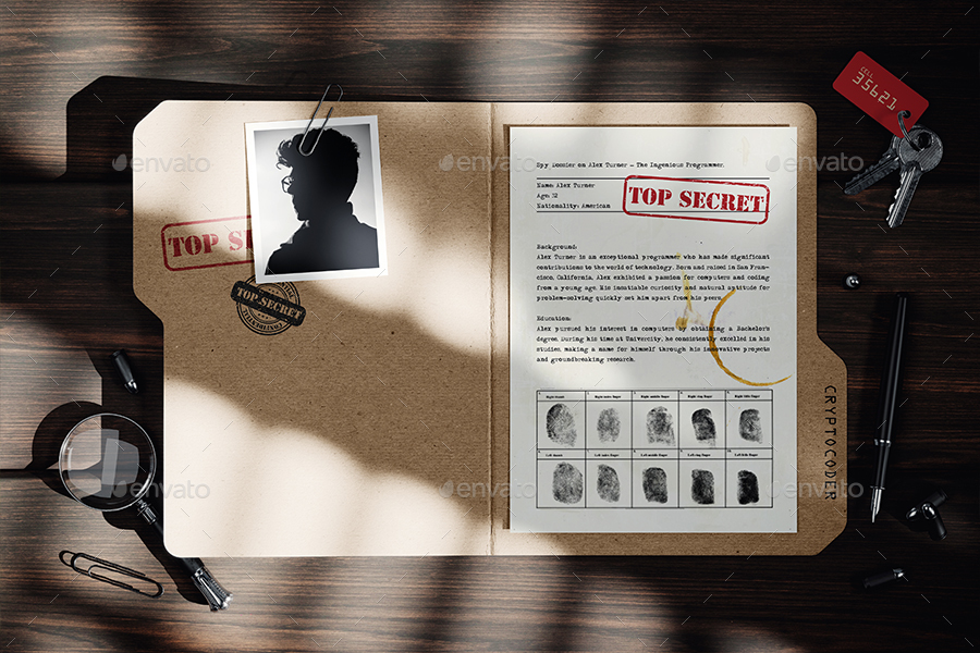 Paper Kraft Secret Folder Mockup, Graphics GraphicRiver