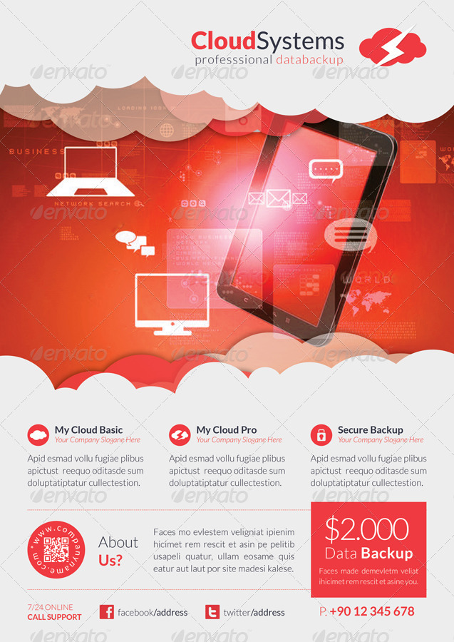 Cloud Systems Flyer Template by grafilker GraphicRiver