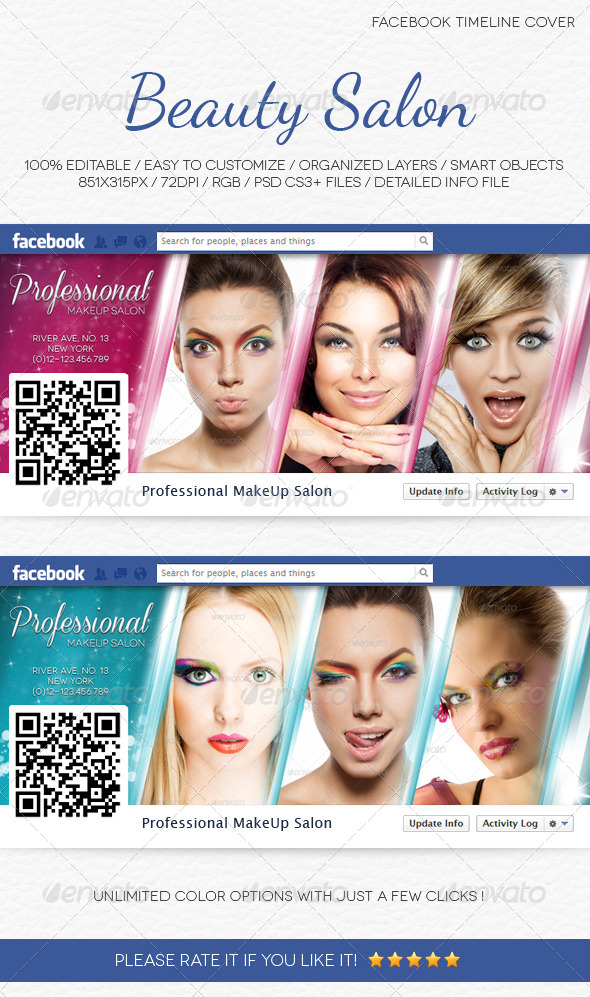 Beauty Salon Facebook Timeline Cover by doriana GraphicRiver