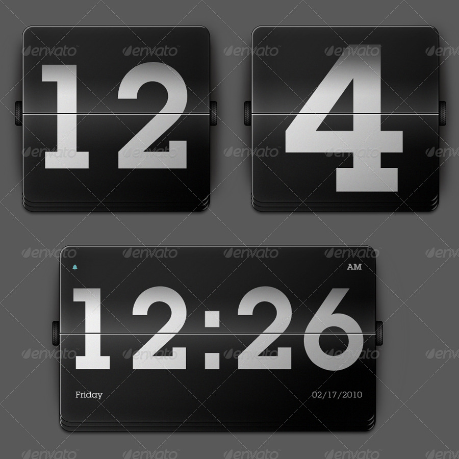 Flip Clock / Countdown Timer Transitions,  Elements GraphicRiver