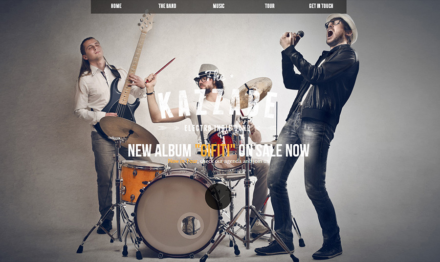Kazzabe One Page Music Band Template by EAMejia ThemeForest
