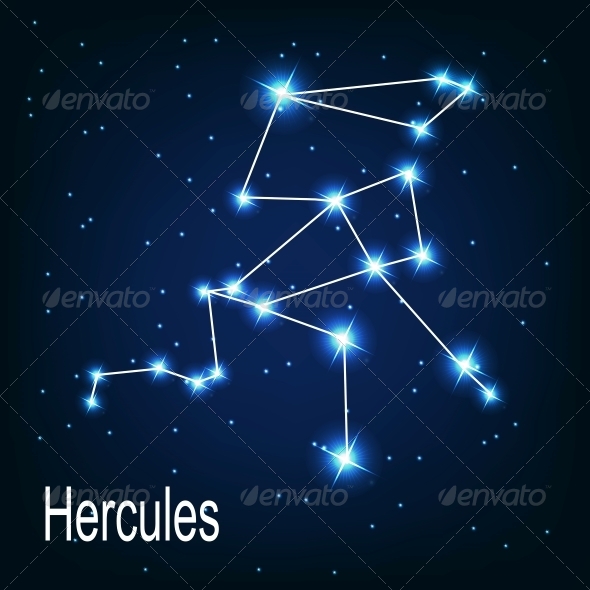 The Constellation Hercules in Night Sky by yganko GraphicRiver