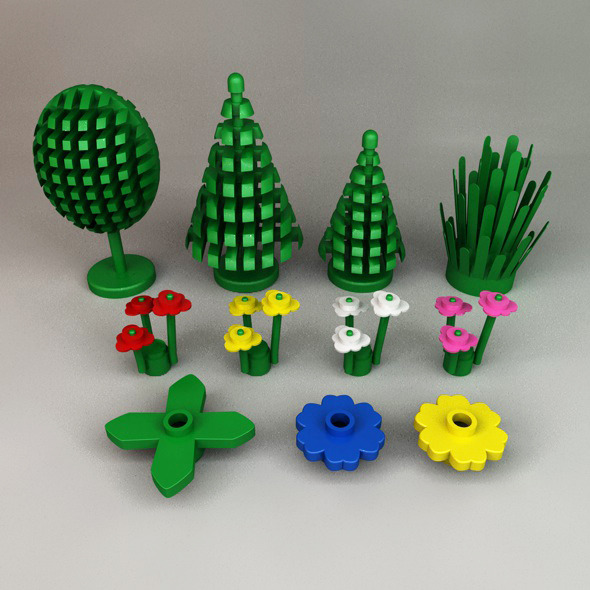 Lego Trees, Plants and Flowers by ChristineWilde 3DOcean