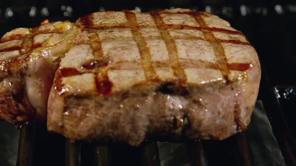 Filet Mignon Steak Over grill Charcoal With Marks 24 by nyc_media_group