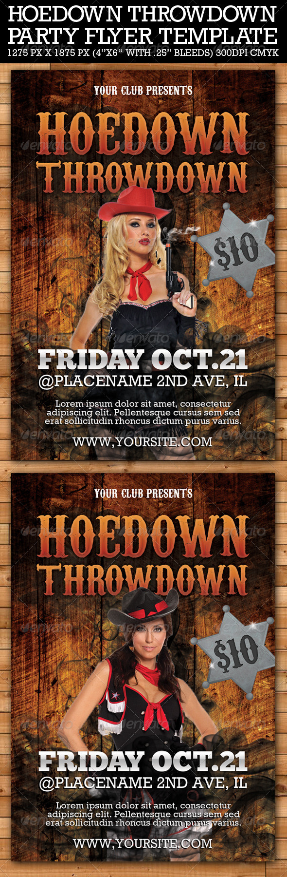 Hoedown Throwdown Party Flyer Template by ABSDC GraphicRiver