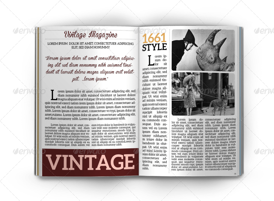 Vintage Magazine, Print Templates GraphicRiver