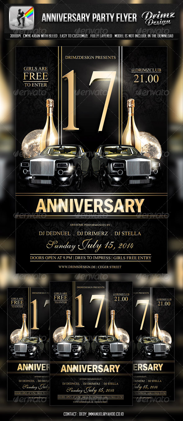Anniversary Party Flyer by drimerz GraphicRiver