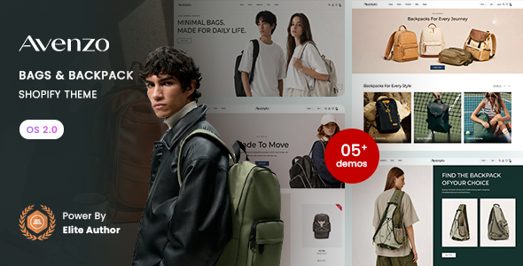 Avenzo – Bags & Backpack Shopify 2.0 Theme