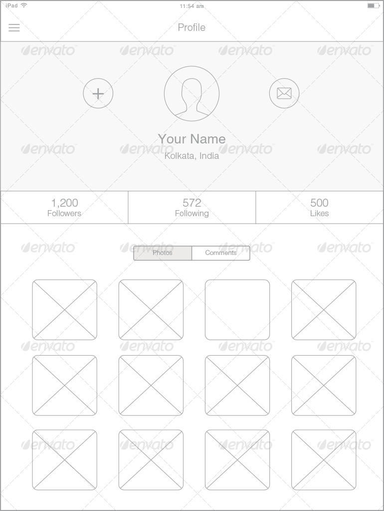 IPad Wireframe Kit by Bearduo GraphicRiver
