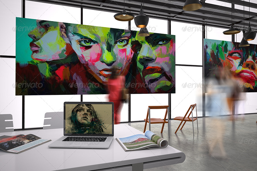 Painting Exhibition Mockup, Graphics GraphicRiver