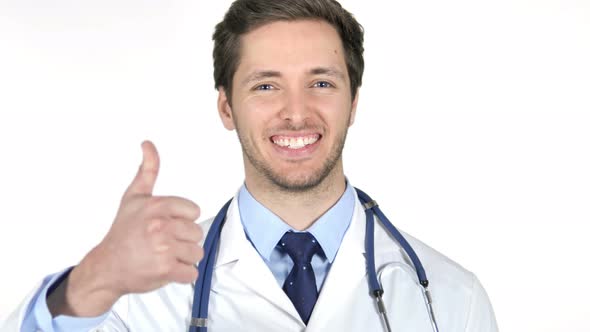 Portrait of Doctor Gesturing Thumbs Up by Stockland VideoHive