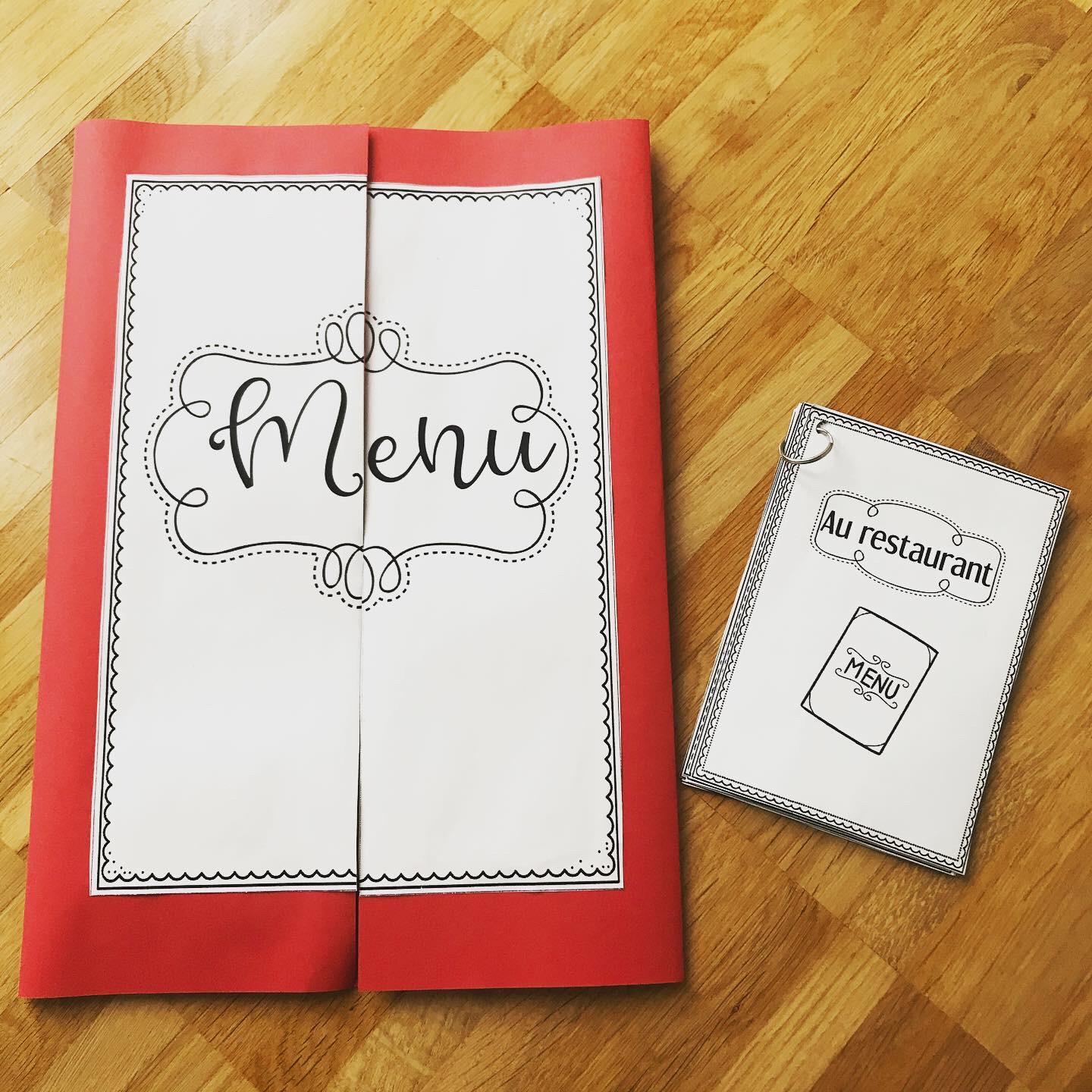 Lapbook Au restaurant (Vorlagen) Unterrichtsmaterial im Fach Französisch