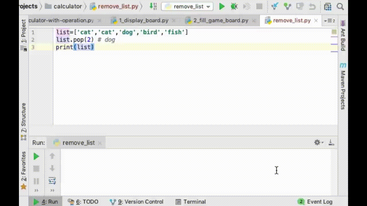Hello Code How to Remove Item from a List with Python
