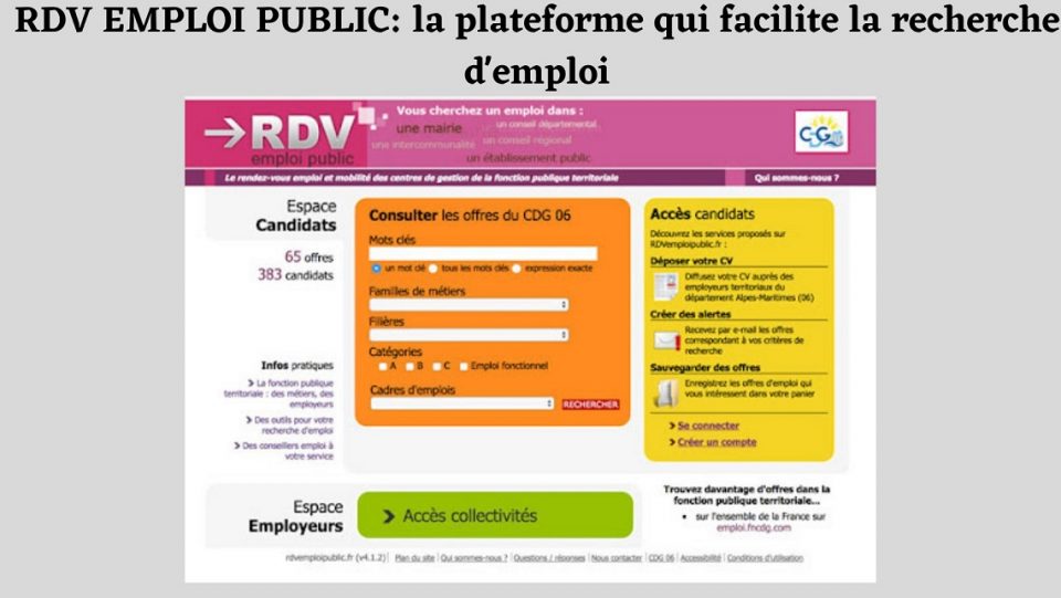 Rdv emploi public une plateforme dédiée à l’emploi