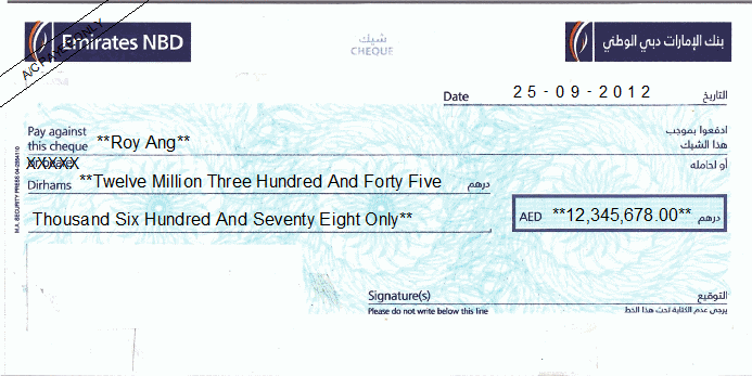 Cheque Deposit HSBC UAE