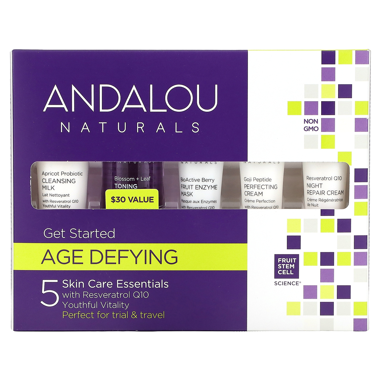 Andalou Naturals, Get Started, Age Defying, Skin Care Essentials, 5