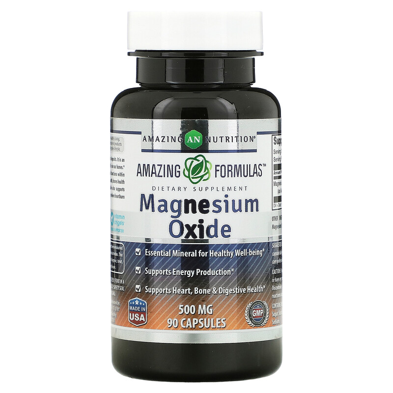 Amazing Nutrition, Magnesium Oxide, 500 mg, 90 Capsules iHerb