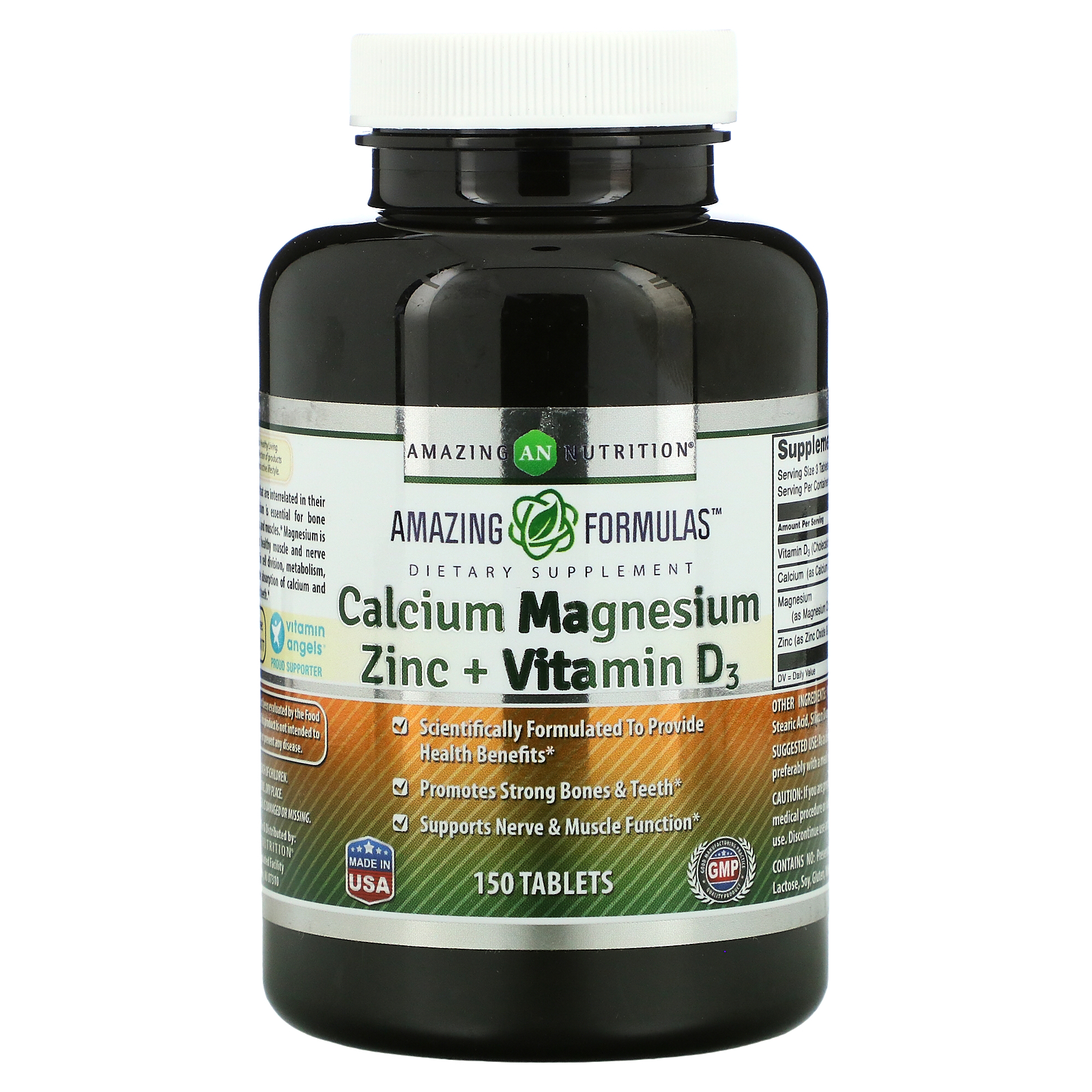 Amazing Nutrition, Calcium Magnesium Zinc + Vitamin D3, 150 Tablets iHerb
