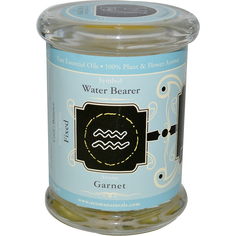 Aroma Naturals, Zodiac, Soy VegePure Candle, Aquarius, 6 oz (180 g) iHerb