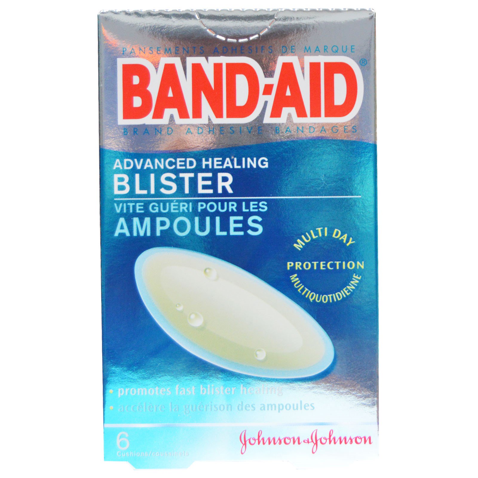 Band Aid, Adhesive Bandages, Advanced Healing Blister, 6 Cushions