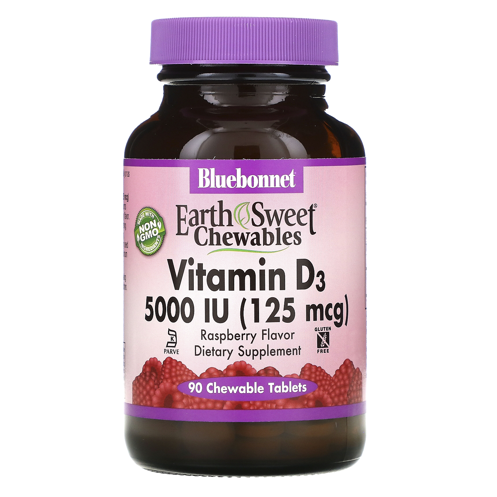 Nutrition, Vitamin D3, Raspberry, 5,000 IU (125 mcg), 90