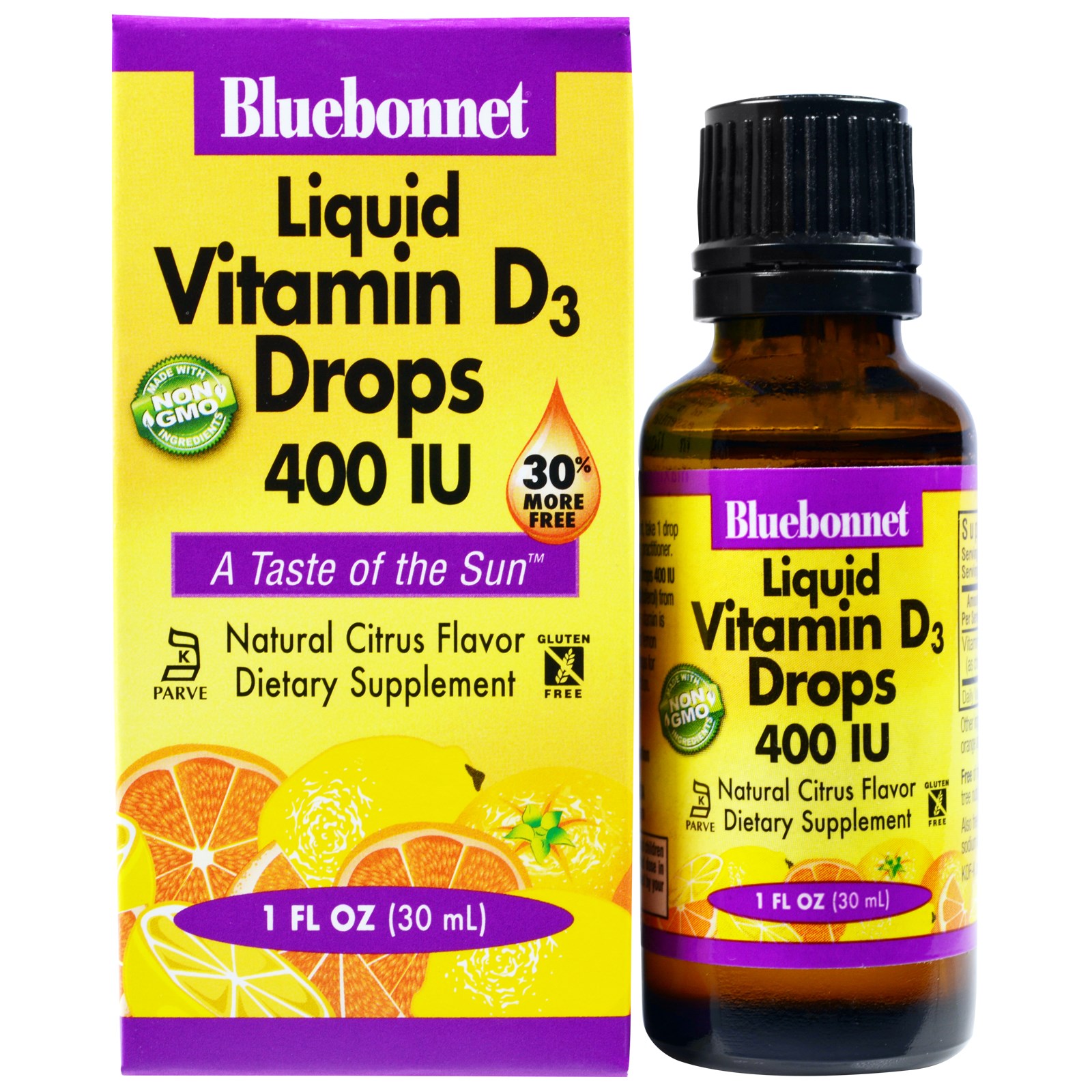 Nutrition, Liquid Vitamin D3 Drops, Natural Citrus Flavor