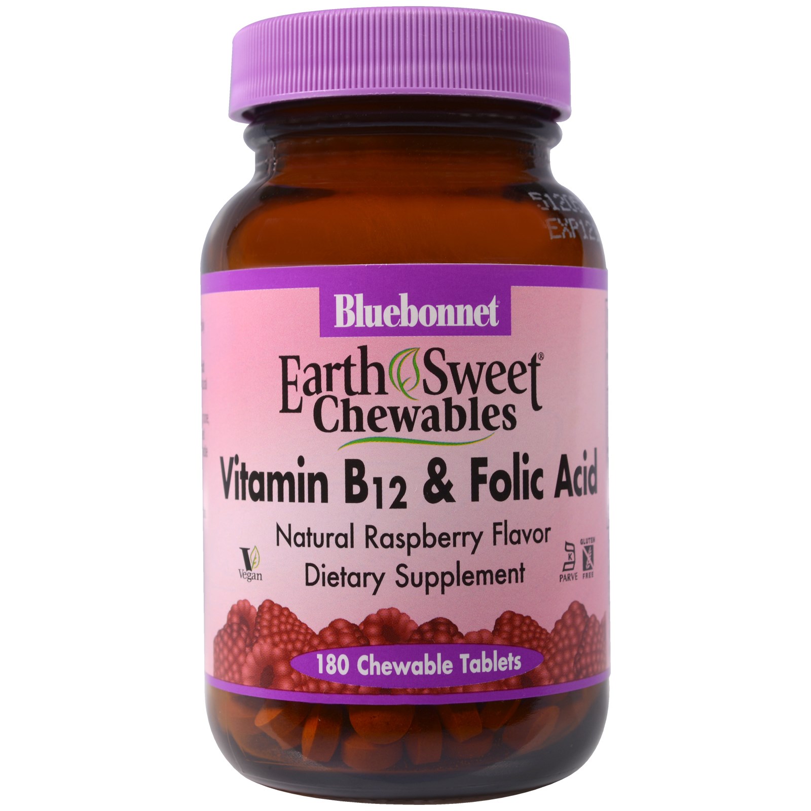 Nutrition, EarthSweet Chewables, Vitamin B12 & Folic Acid
