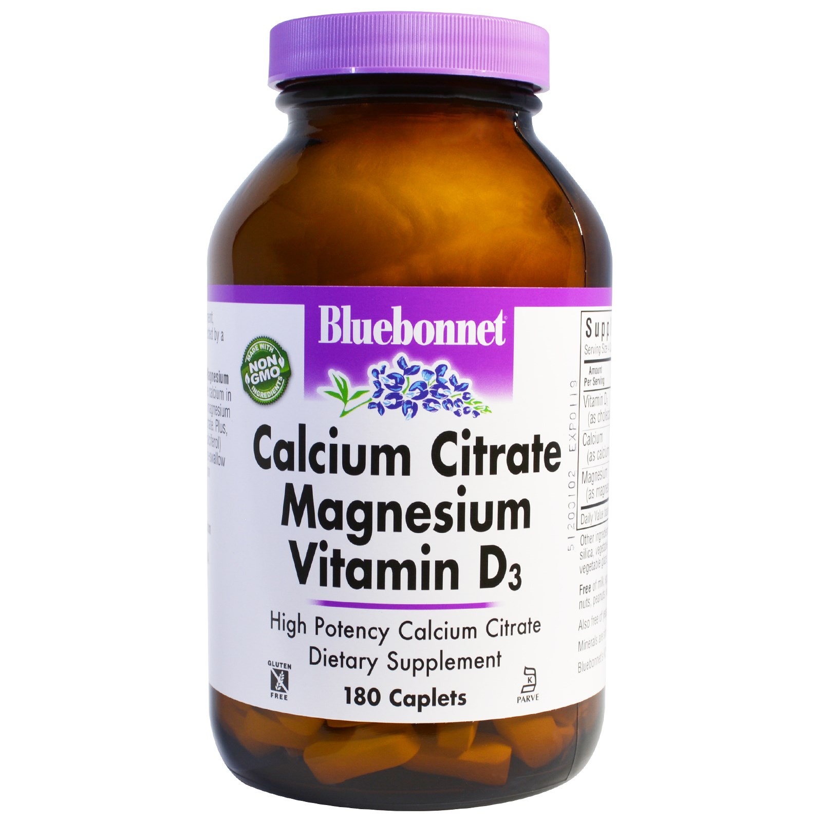 Nutrition, Calcium Citrate Magnesium Vitamin D3, 180 Caplets