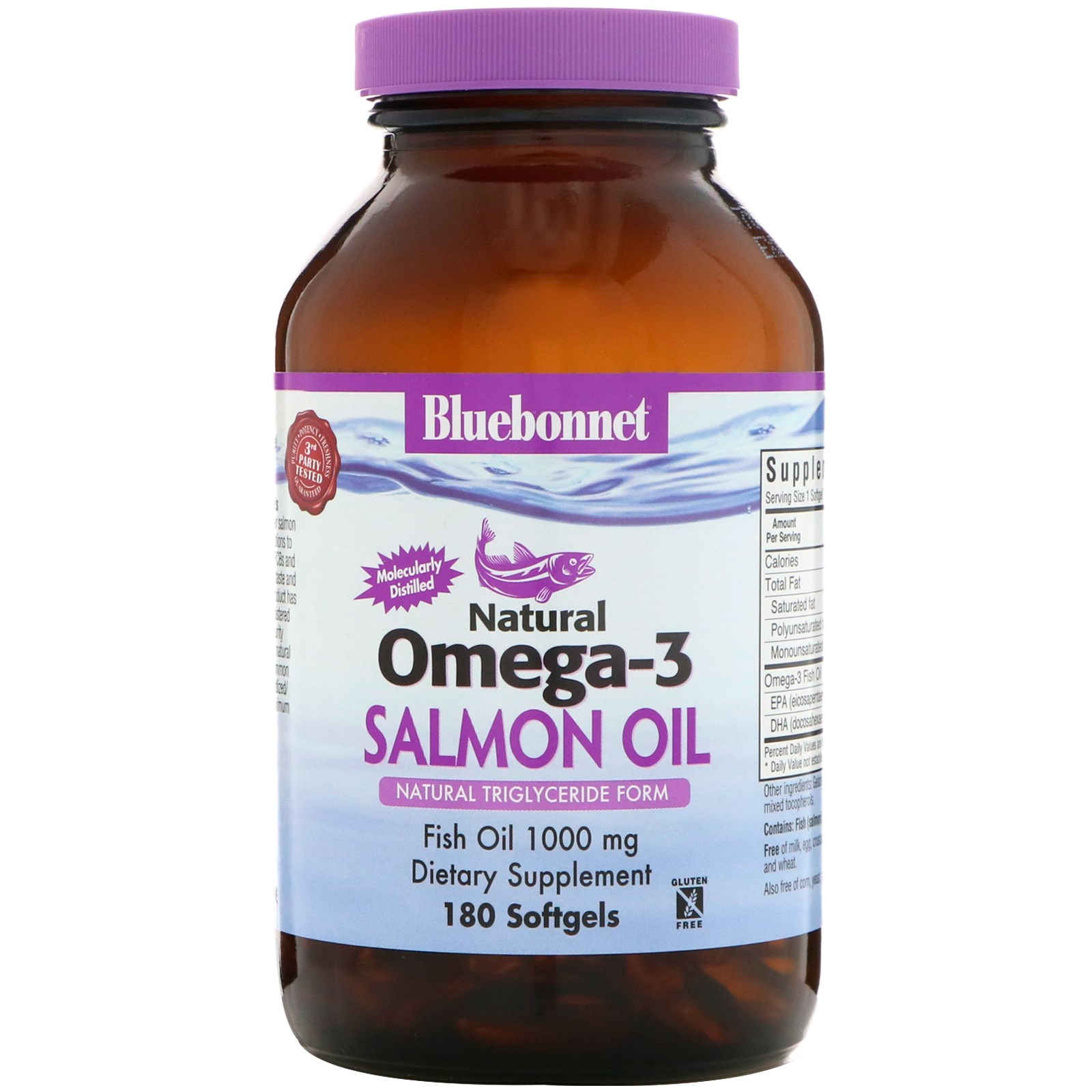 Nutrition, Natural Omega3 Salmon Oil, 1,000 mg, 180