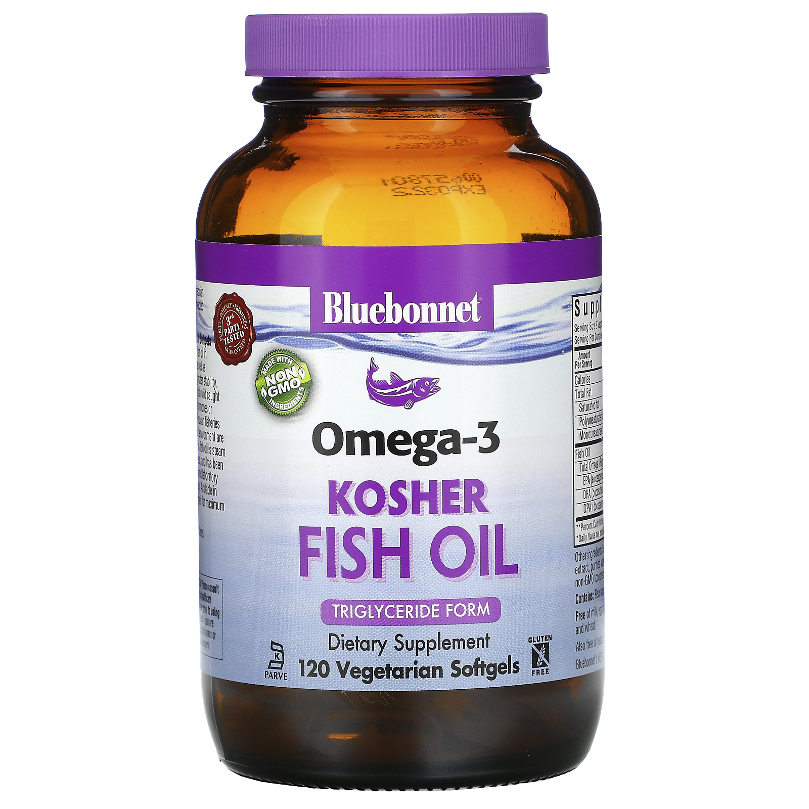 Nutrition, Omega3 Kosher Fish Oil, 120 Vegetarian Softgels iHerb