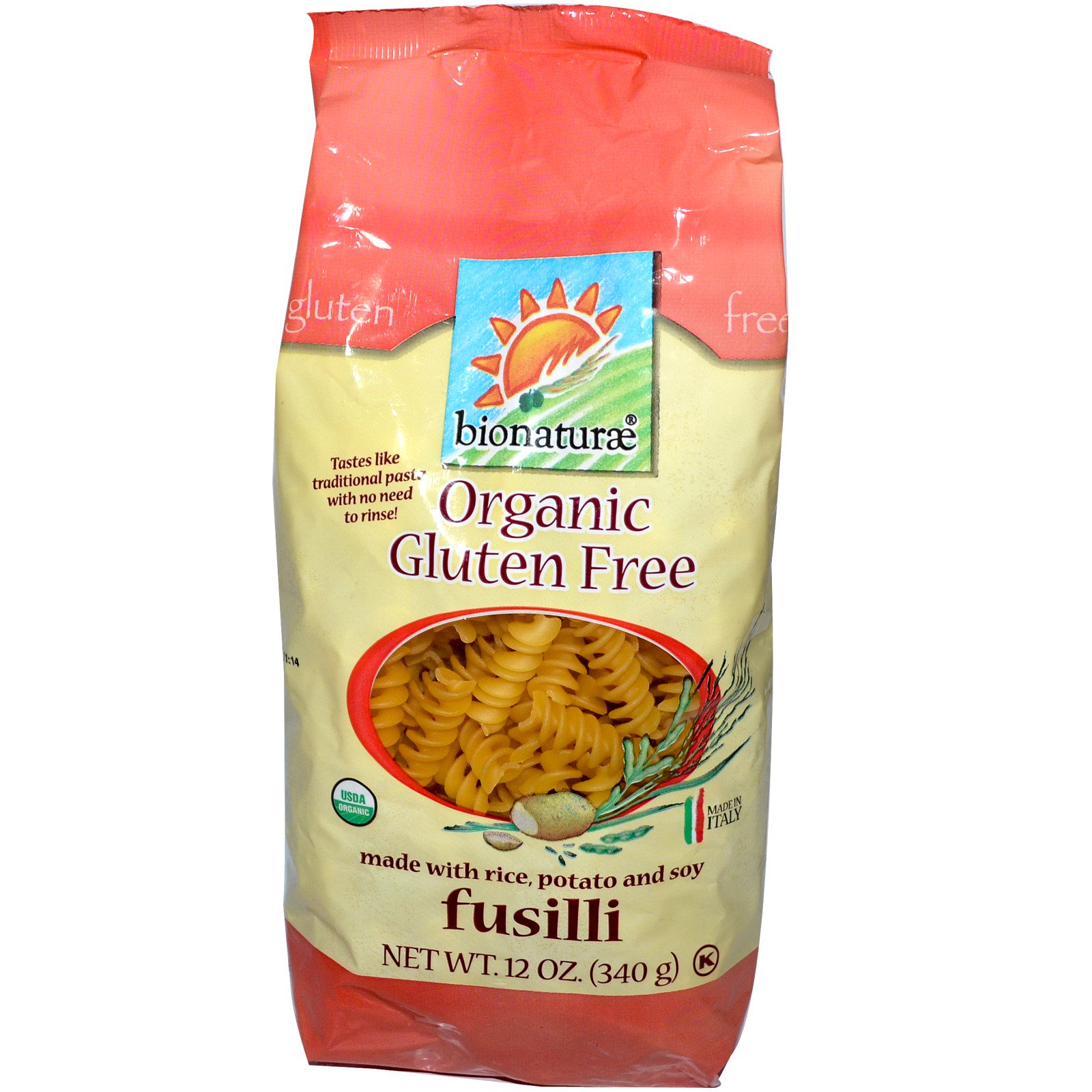 Bionaturae, Organic Gluten Free Pasta, Fusilli, 12 oz (340 g) iHerb