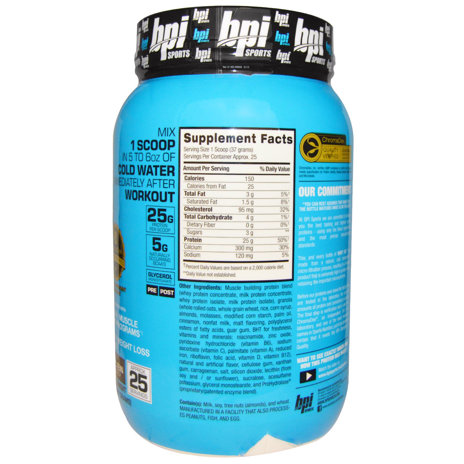 BPI Sports, Whey HD, Ultra Premium Whey Protein Powder, Granola Crunch