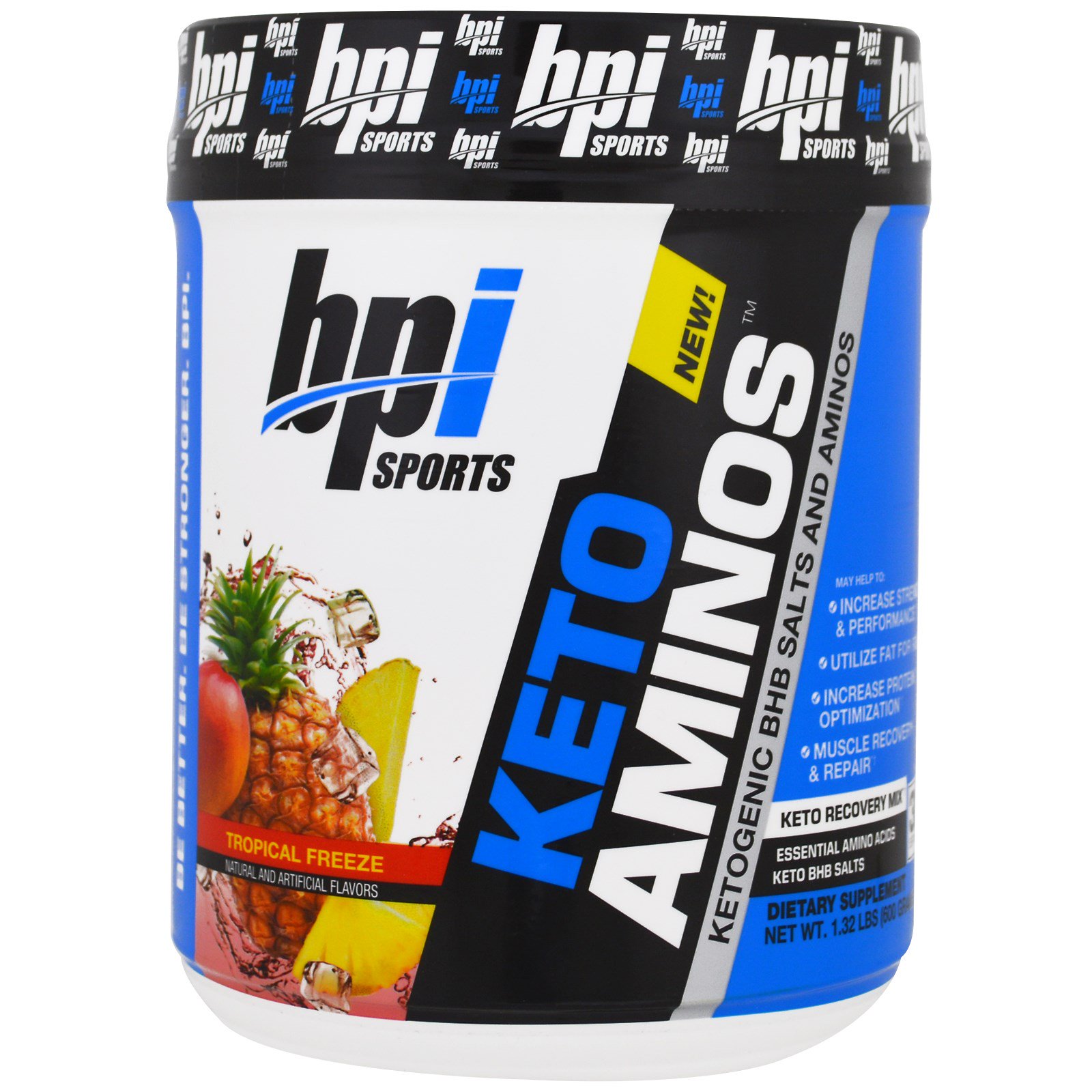 BPI Sports, Keto Aminos, Ketogenic BHB Salts And Aminos, Tropical