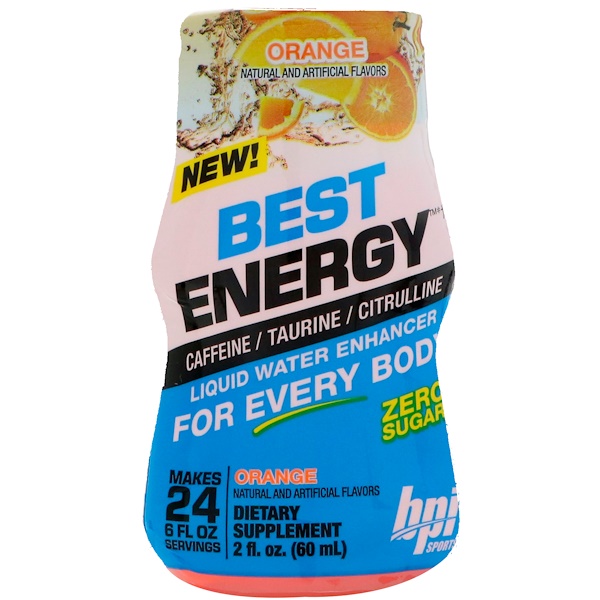 BPI Sports, Best Energy, Liquid Water Enhancer, Orange, 2 fl oz (60 ml