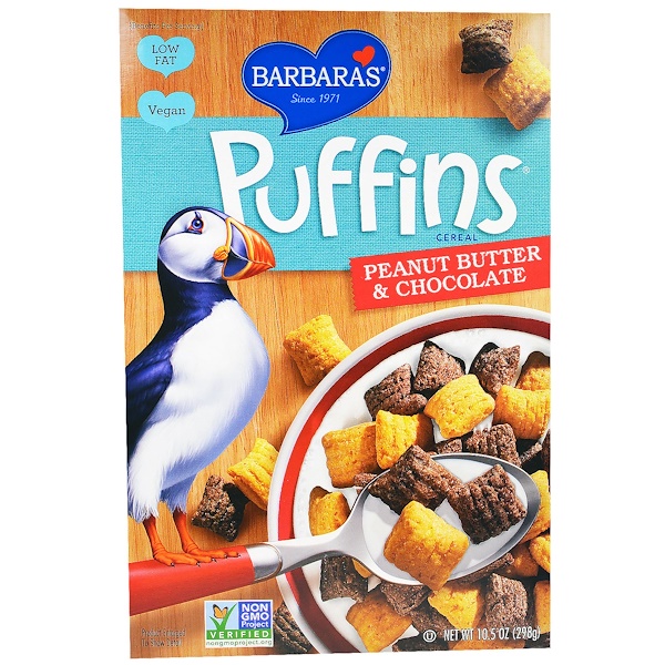 Barbara's Bakery, Puffins Cereal, Peanut Butter & Chocolate, 10.5 oz (298 g) iHerb