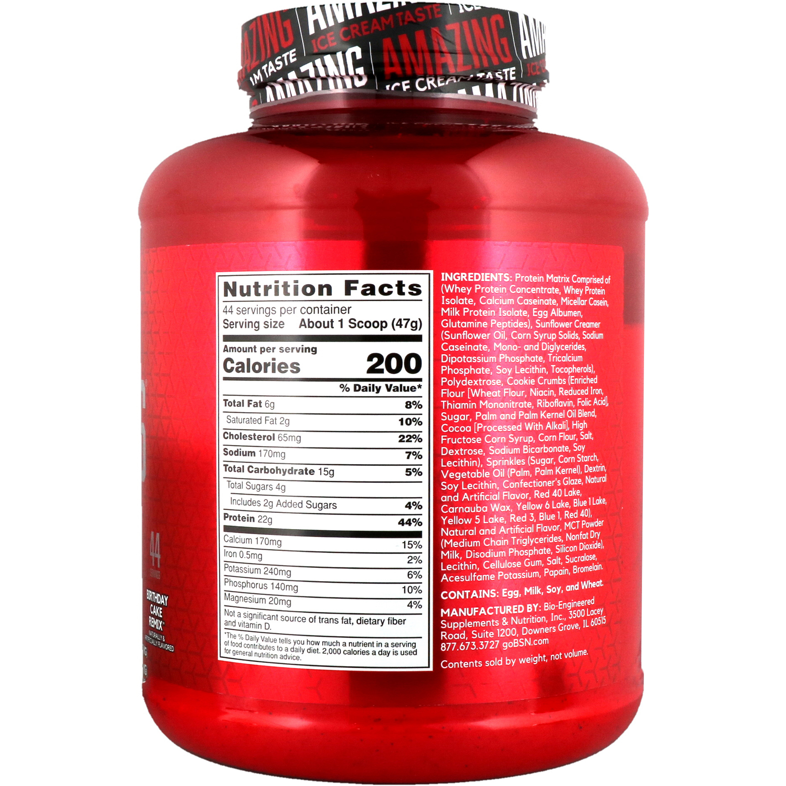 BSN, Syntha6, Cold Stone Creamery, Birthday Cake Remix, 4.56 lb (2.07