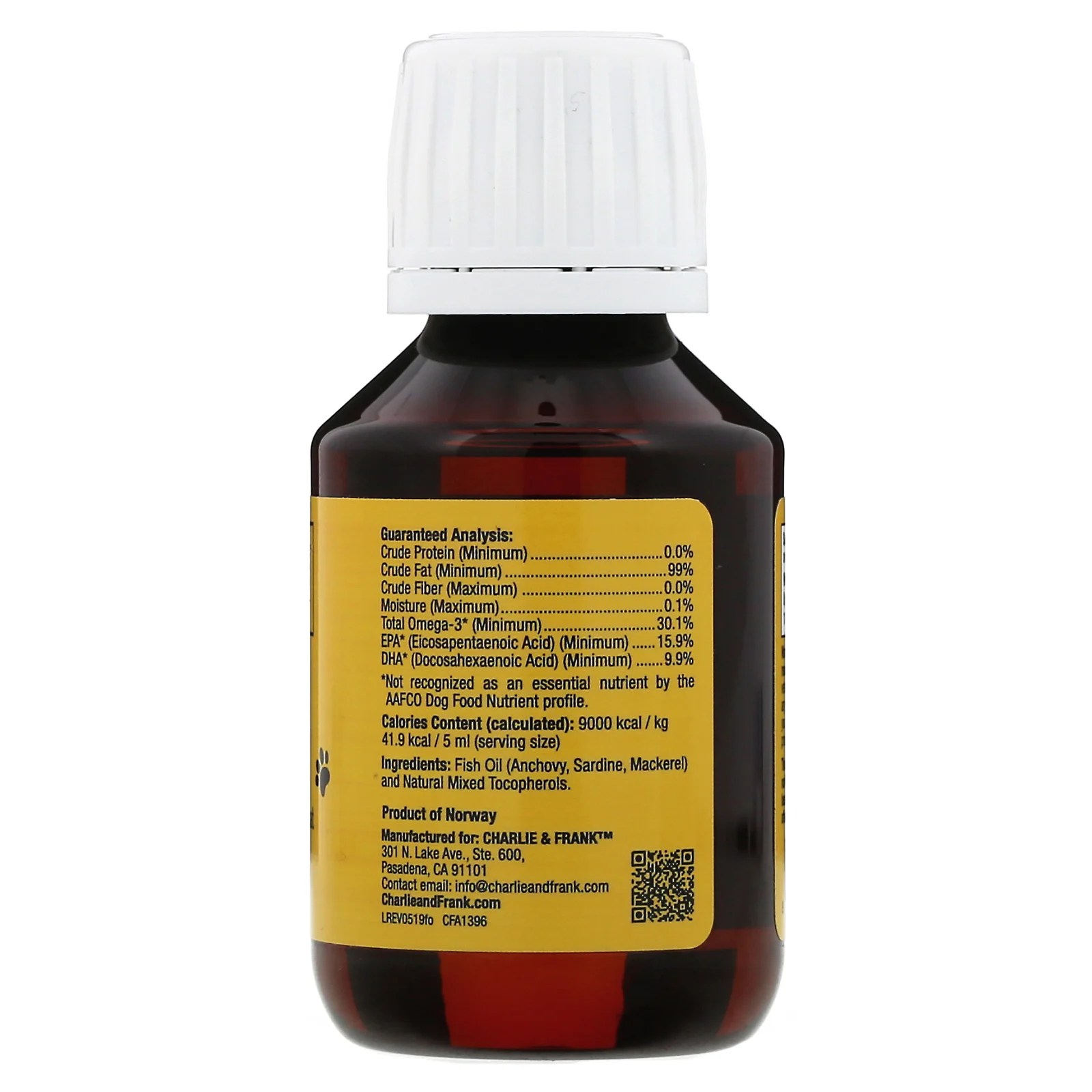 Charlie & Frank, Pet Omega3 Fish Oil, For Cats & Dogs, 3.3 fl. oz