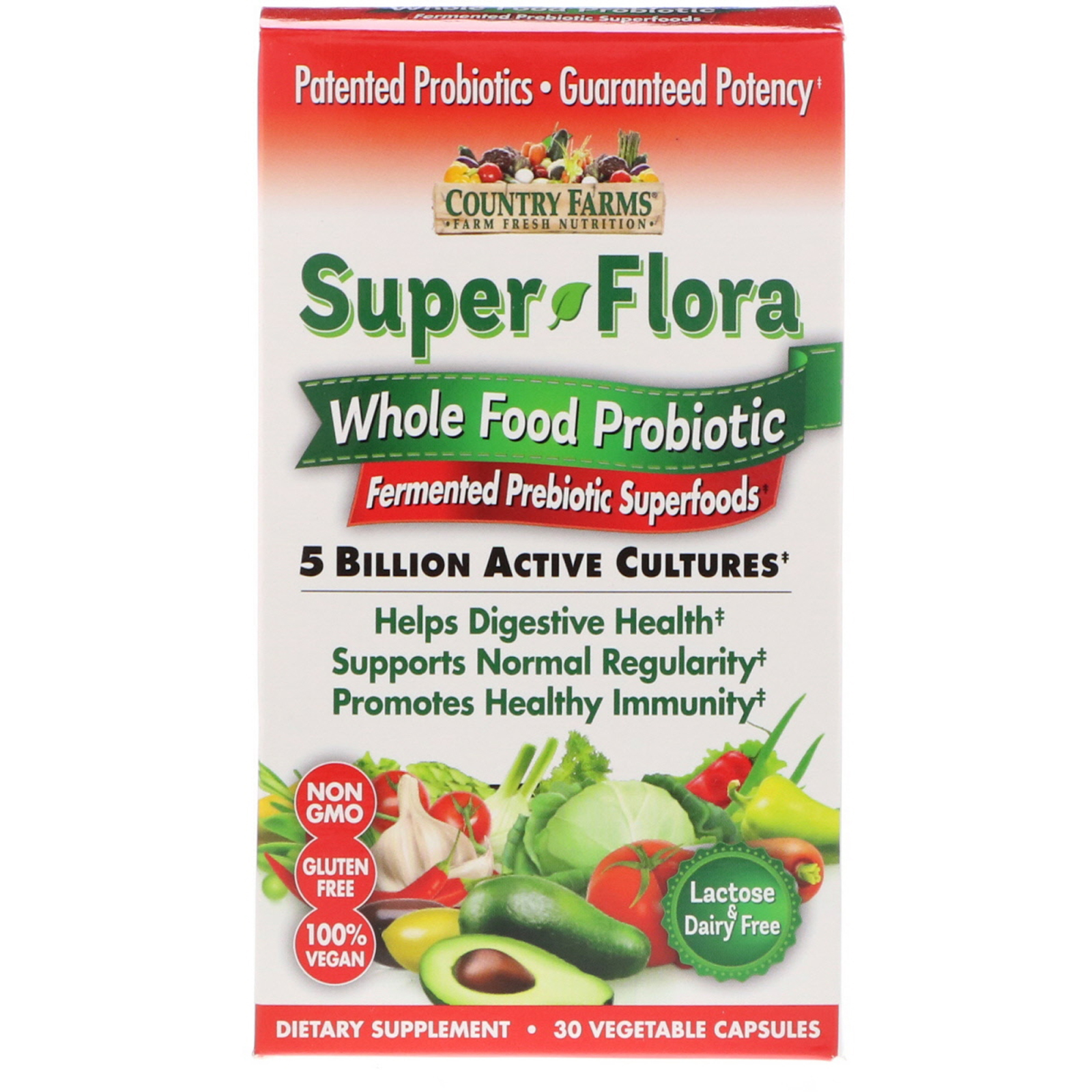 Country Farms, Super Flora, Whole Food Probiotic, 5
