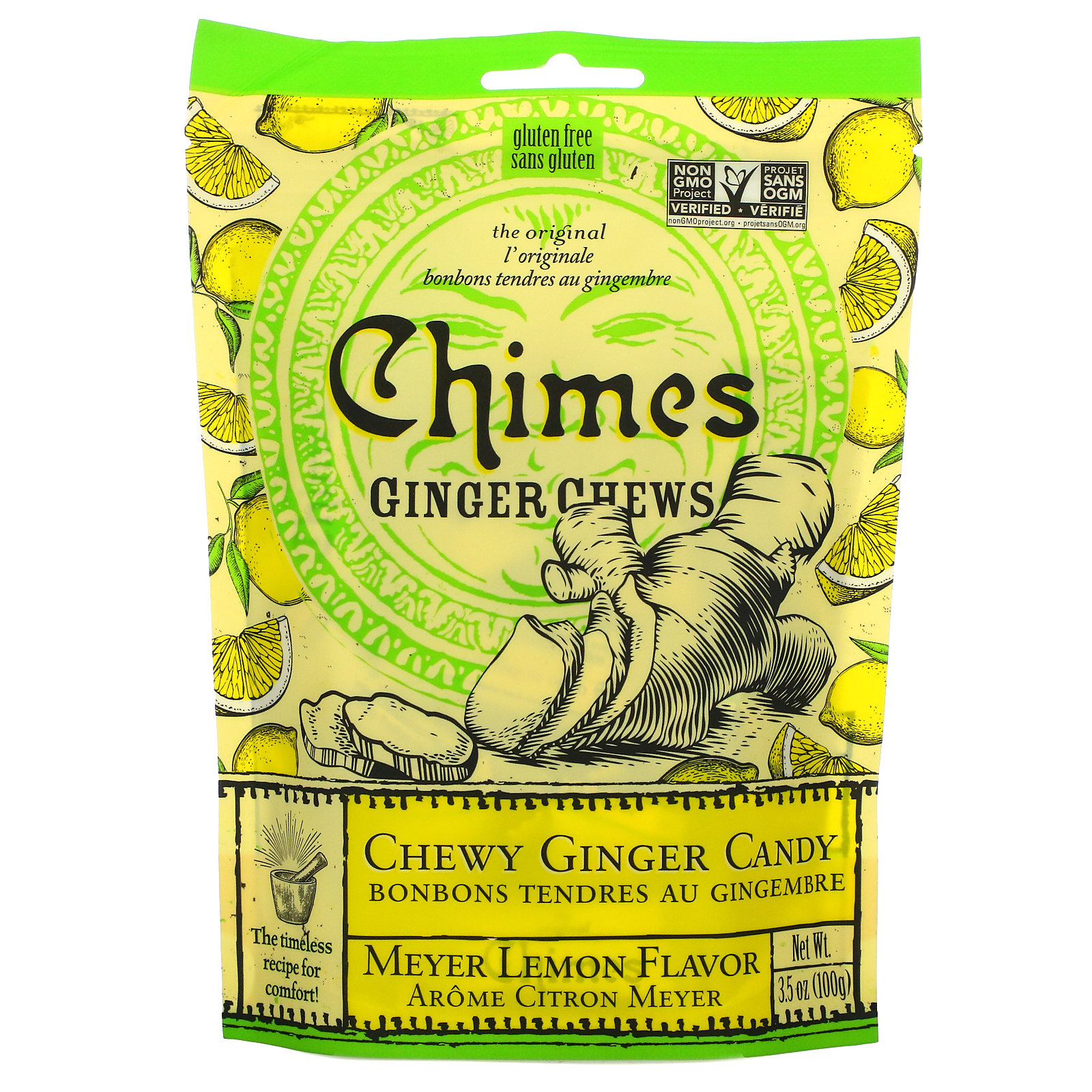 Chimes, Ginger Chews, Meyer Lemon Flavor, 3.5 oz (100 g) iHerb
