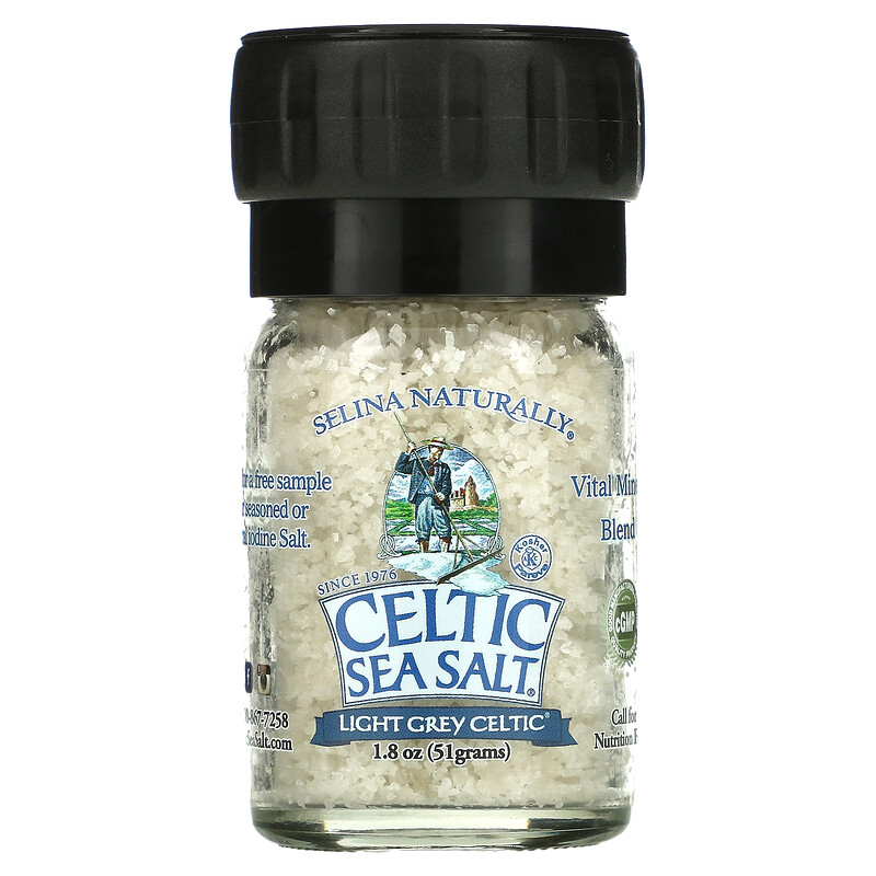 Celtic Sea Salt, Light Grey Celtic, 필수 미네랄 혼합물, 미니 소금 그라인더, 51g(1.8oz