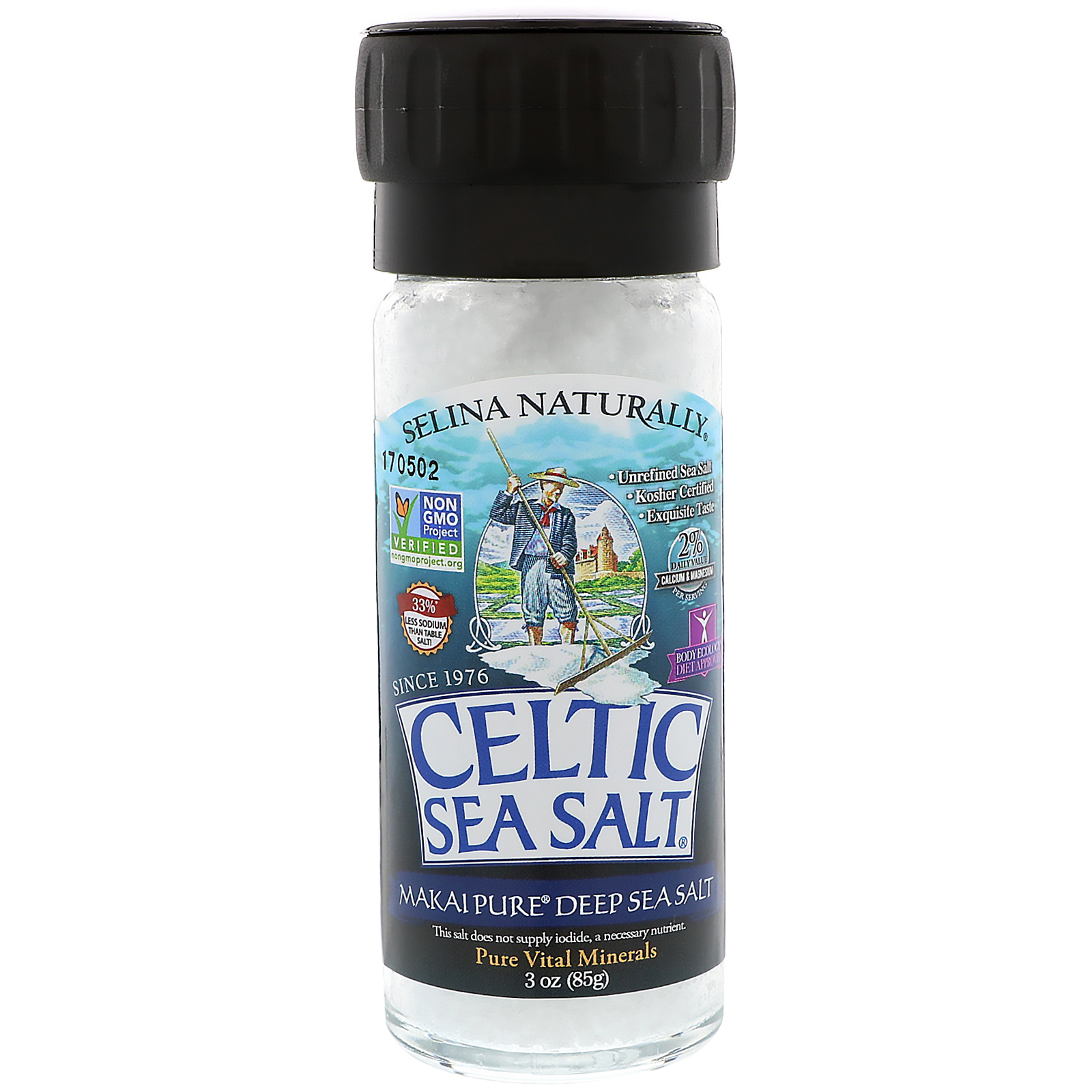 Celtic Sea Salt, Makai Pure Deep Sea Salt, Pure Vital Minerals, 3 oz