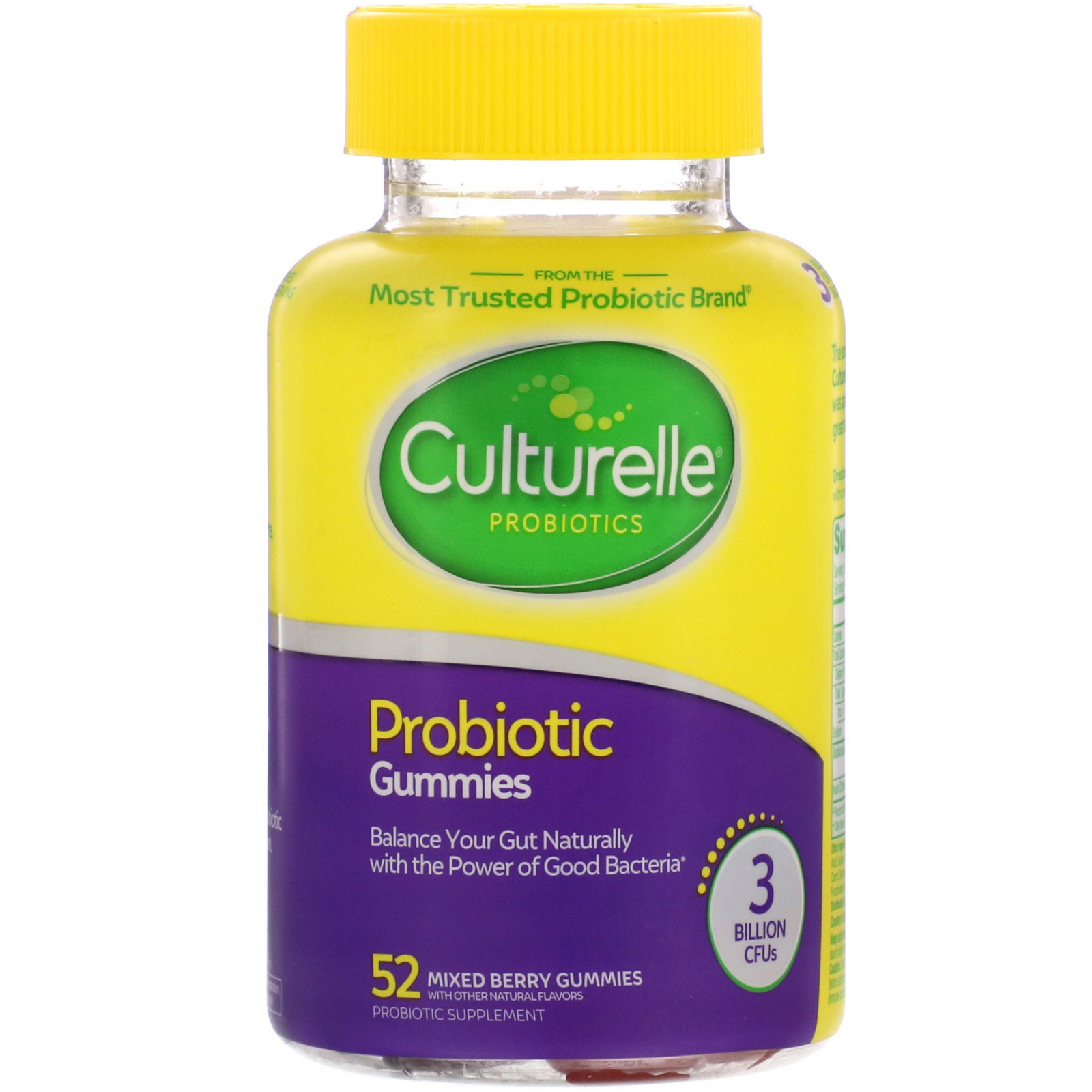 Culturelle, Probiotic Gummies, Mixed Berry, 3 Billion CFUs, 52 Gummies iHerb