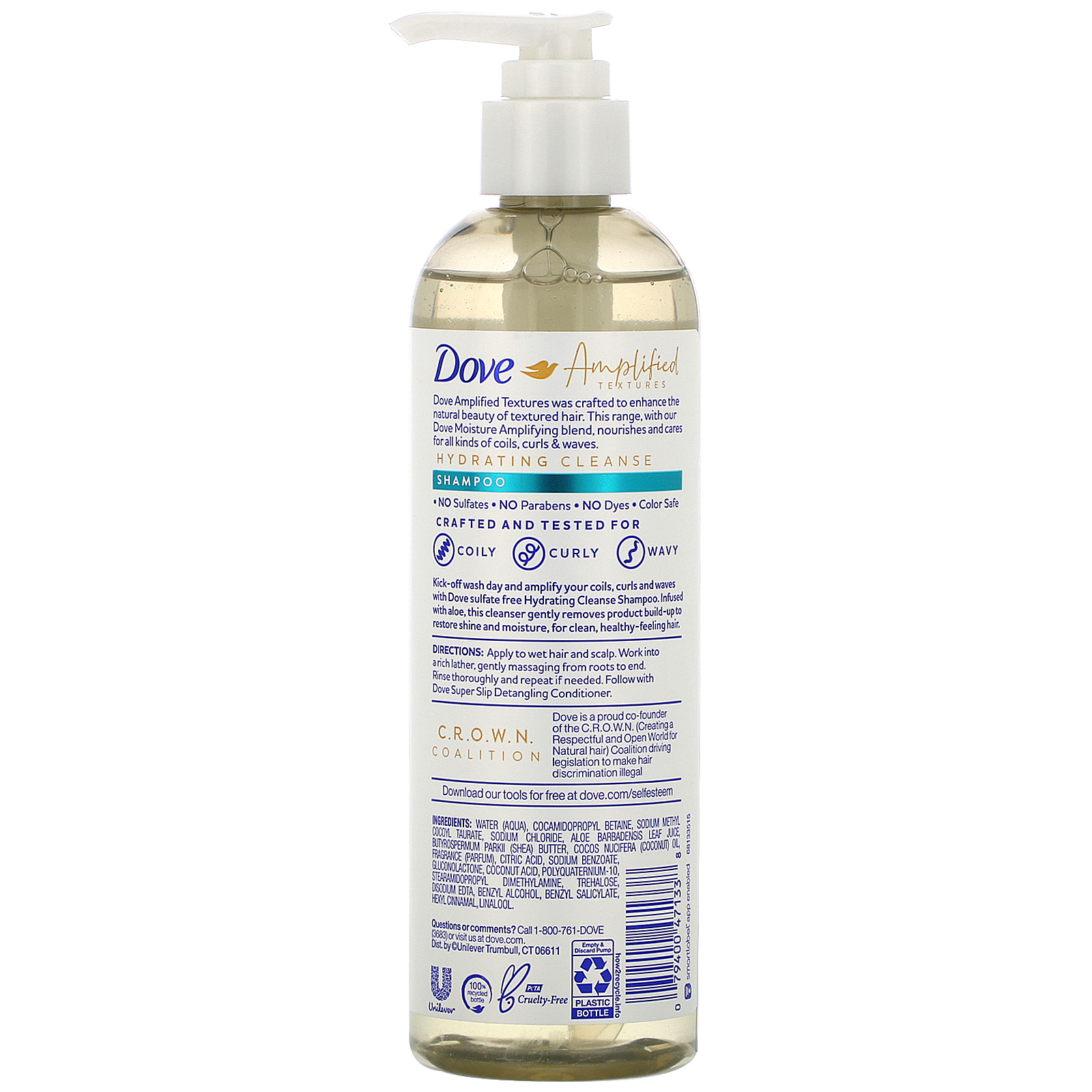 Dove, Amplified Textures, Hydrating Cleanse Shampoo, 11.5 fl oz (340 ml
